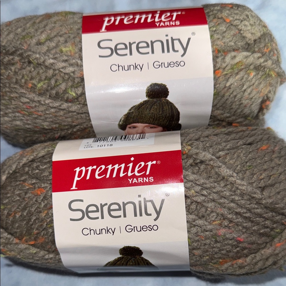 2 Skeins Premier Serenity Chunky in Color Stone,Super Soft!!